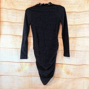 SHEIN SXY Mock Neck Lettuce‎ Trim Glitter Bodycon Size Medium .